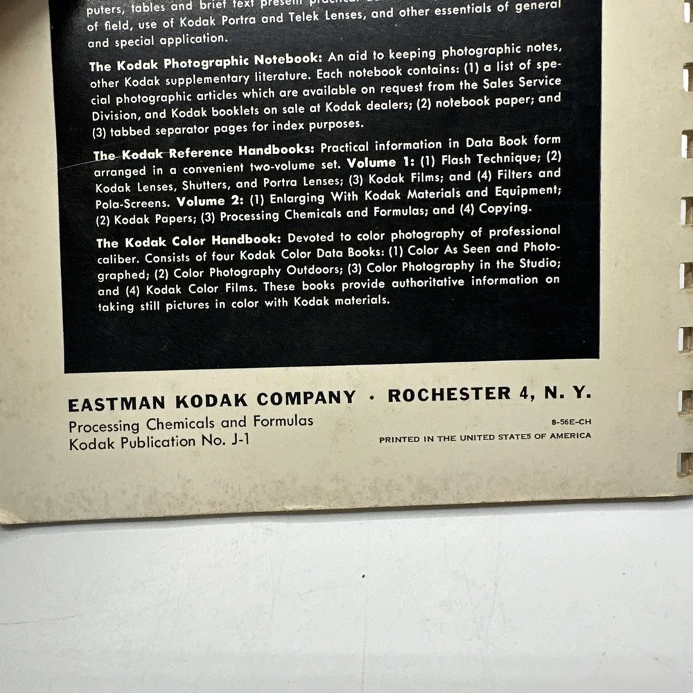 Kodak Photography Data Books. Lot Of 3‎ Paperback Books.  1956-1957